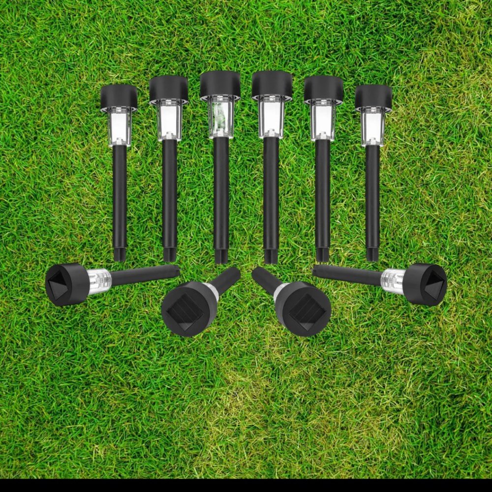 Solar Garden Lights 10 Pack walkway pathway lights Black